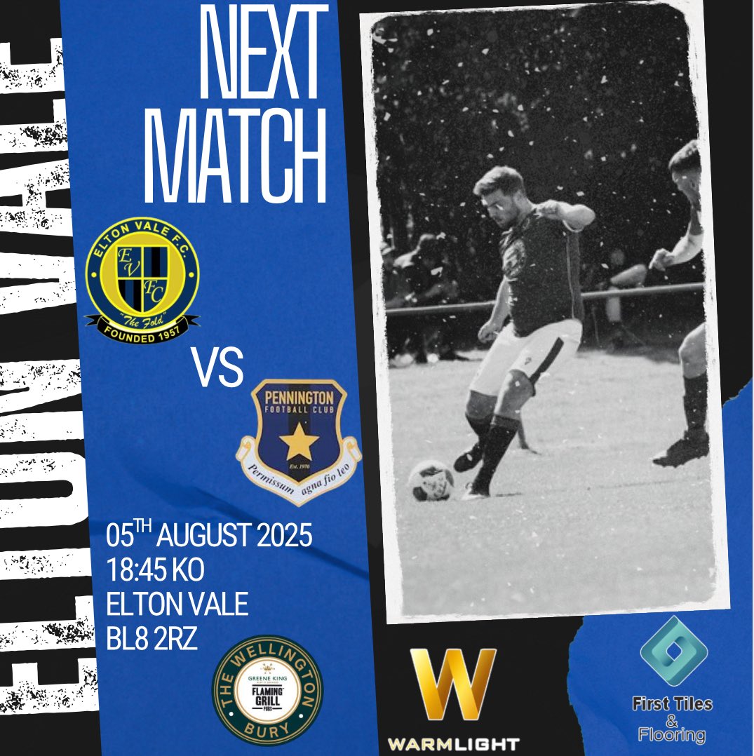 Elton Vale FC (@eltonvalefc) on Twitter photo โฝ๏ธMidweek Fixturesโฝ๏ธ
1st Team start their season under the lights as they travel over to Cromley Road to take on <a href="/OfficialSGFC/">Stockport Georgians FC</a> Reserves on Tuesday night !
Reserves will also be hosting <a href="/pennington_fc/">Pennington Football Club</a> Reserves down at Vale.
Please get down and support if you can ! ๐ค
#UTV๐ตโซ๏ธ โฝ๏ธMidweek Fixturesโฝ๏ธ
1st Team start their season under the lights as they travel over to Cromley Road to take on <a href="/OfficialSGFC/">Stockport Georgians FC</a> Reserves on Tuesday night !
Reserves will also be hosting <a href="/pennington_fc/">Pennington Football Club</a> Reserves down at Vale.
Please get down and support if you can ! ๐ค
#UTV๐ตโซ๏ธ