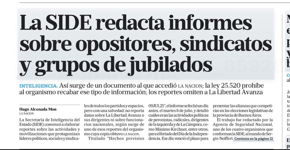 Niegan un miserable aumento a los jubilados.
Pero gastan millones espiando opositores con tu plata.
No les tenemos miedo.
Soy candidato a diputado por la capital de la PBA y no pienso callarme. 
Exijo que la SIDE dé explicaciones. Esto no es democracia, es abuso de poder.