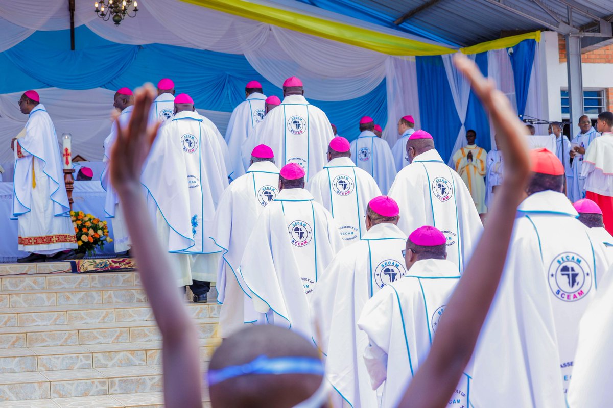 RwandaLocalGov's tweet photo. The 20th Plenary Assembly of the Symposium of Episcopal Conferences of Africa and Madagascar (SECAM) concluded today in Rwanda. The event ended with a vibrant youth convention at Kibeho &amp; a closing Holy Mass, which was attended by Minister @Dominiquehab  and other officials. https://t.co/xQ44kQcoQX