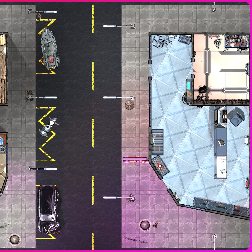 🗺️ "Stores" by SheenaTiger

Some more futuristic stores... maybe Cyberpunk or something? 

Download this map for free ⬇️
dungeonfog.com/hub/u/sheena-t…

#dungeonmaster #rpg #battlemap #maps #sci-fi #cyberpunk #store