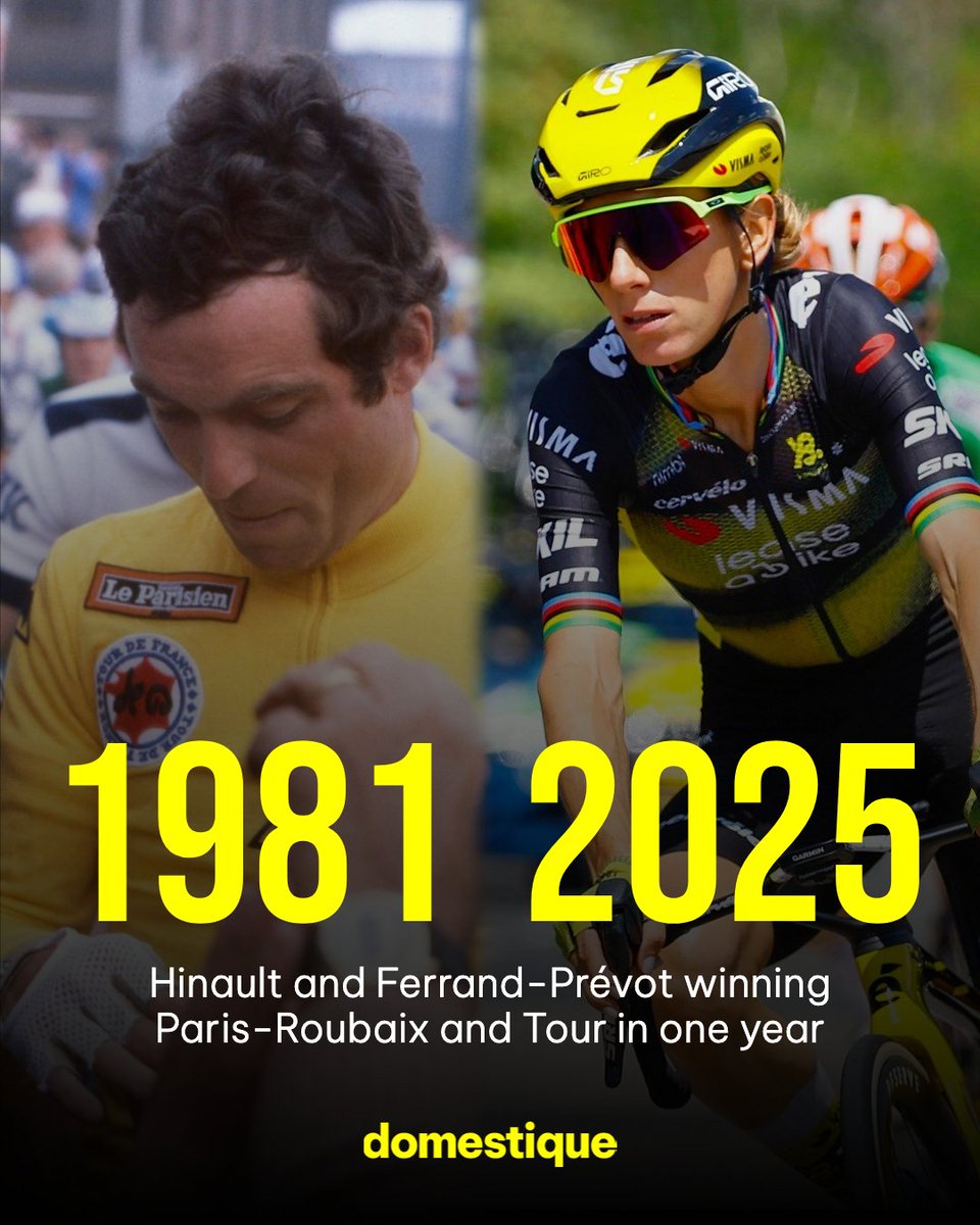 Domestique (@domestique___) on Twitter photo 🇫🇷 Paris-Roubaix ✅
🇫🇷 Tour de France ✅
In the same year.
First 🇫🇷 Bernard Hinault. Now 🇫🇷 Pauline Ferrand-Prévot.
Via <a href="/jonas_creteur/">Jonas Creteur</a> 🇫🇷 Paris-Roubaix ✅
🇫🇷 Tour de France ✅
In the same year.
First 🇫🇷 Bernard Hinault. Now 🇫🇷 Pauline Ferrand-Prévot.
Via <a href="/jonas_creteur/">Jonas Creteur</a>