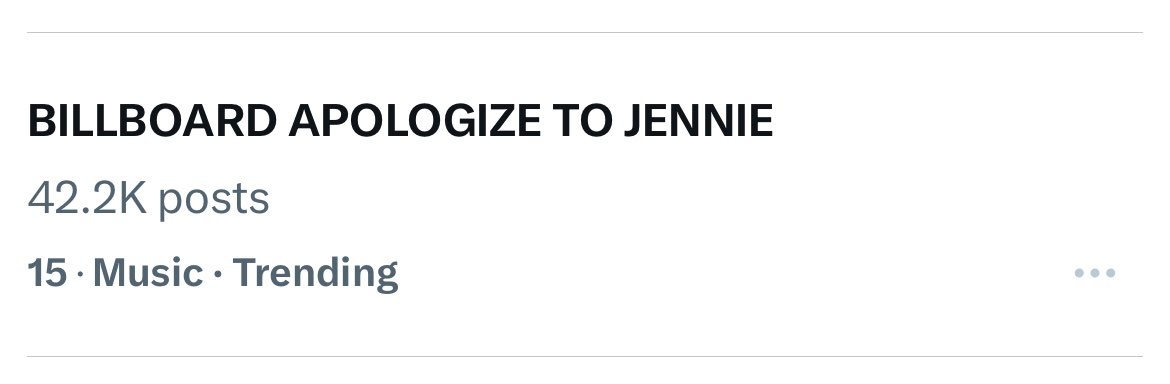 Jennie_Union's tweet image. 250804 | WORLDWIDE TRENDS

#15 BILLBOARD APOLOGIZE TO JENNIE 

Let’s get to top 10! Continue tagging @billboard 

BILLBOARD APOLOGIZE TO JENNIE 
#BillboardRespectJENNIE