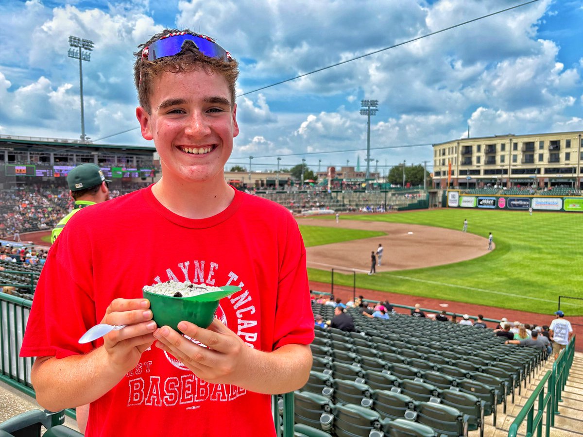 PresidentBeard's tweet photo. DAY 8: On our way home from Chicago, our final stop of our 2,300 mile adventure was a @TinCaps game! They’re the High-A affiliate of the @Padres.
Our front row seats were below the field grade and gave us unprecedented views!
Amazing ballpark!
#HartnellSummer #HartnellHistory https://t.co/EY4elXVcBz