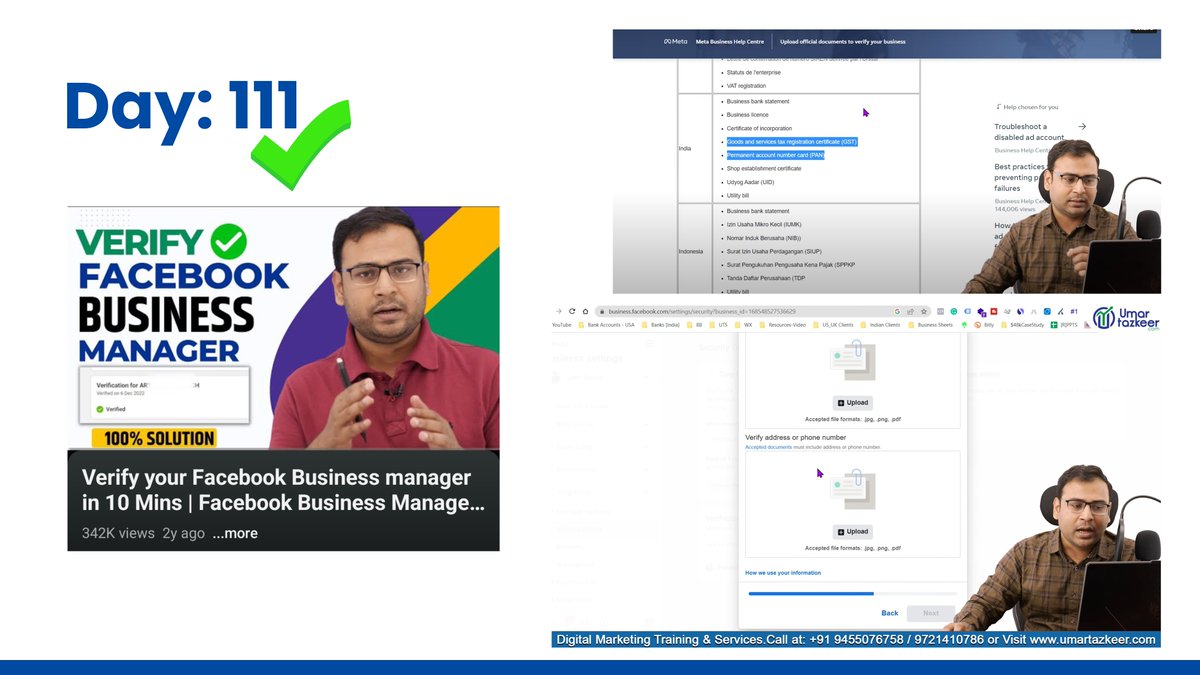 Surajmahar0001's tweet image. 🎯 Day 111/111 – Challenge ✅
🎂 It’s also my birthday today!
Final topic: Facebook Business Account Verification

Proud CR of @CodeForChange_
Grateful for this journey.
Challenge complete. Action begins. 🚀

#111DaysOfLearningForChange #CodeForChange #ChallengeDone