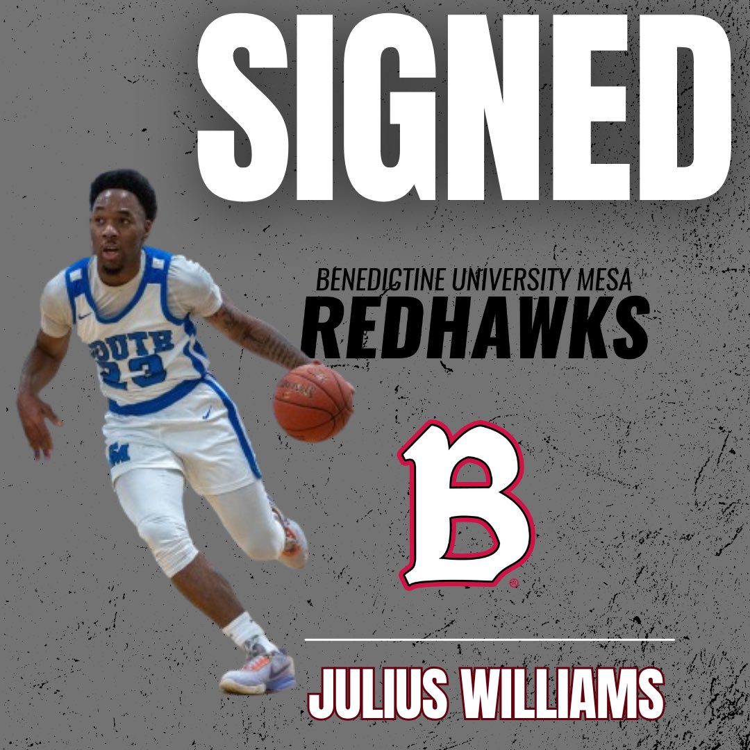 SIGNED‼️🅱️🏀

Welcome Julius Williams to the Redhawk family! 

Williams is a 6’4 guard from South Mountain CC. As a sophomore he averaged 8 points, 5 rebounds &amp; 2.5 assists per game.