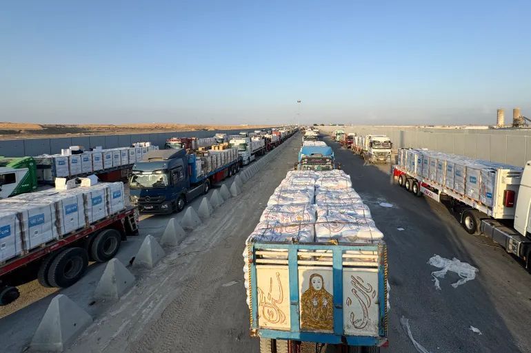 There are thousands and thousands of trucks carrying urgent aid at the border of Gaza.

Israel is refusing to let them in.

This is not a food crisis, Israel is deliberately starving all Palestinians in Gaza.