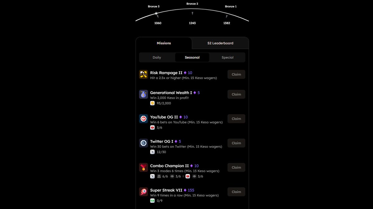 Grinding missions on Kizzy! 🎯

Generational Wealth I: 93/2000 Keso
YouTube OG II: 3/6
Twitter OG I: 12/30
Combo Champion II: 3/6
Super Streak VII: 0/9

My goal: reach Bronze 1! 🚀
Let’s push together! 🔥
<a href="/monad/">Monad</a> <a href="/monad_eco/">Monad Eco (mainnet arc)</a> <a href="/indonads/">Monad Indonesia (evm/acc)</a>

Use code J2xyYz: testnet.kizzy.io