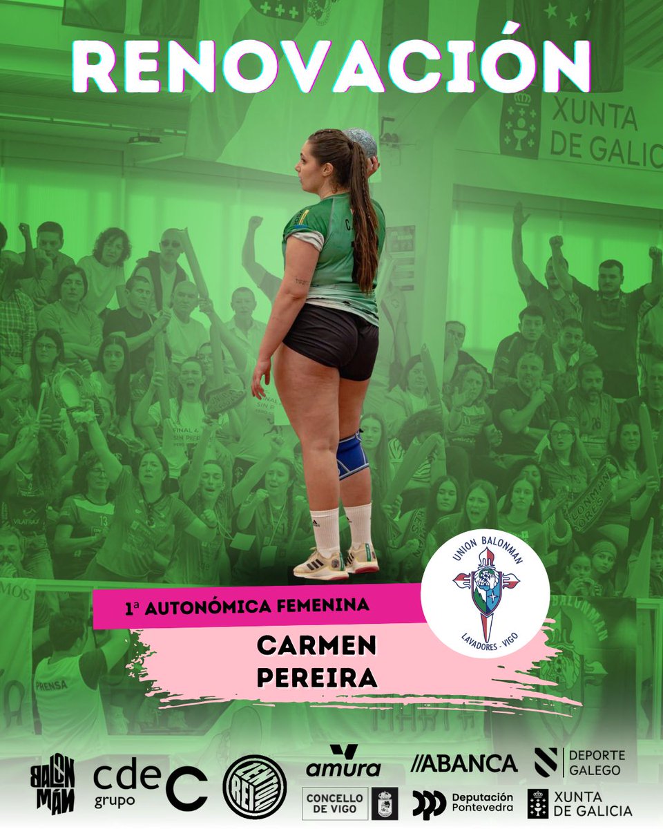 RENOVACIÓN

Primera línea con experiencia y solidez, Carmen Pereira continuará formando parte del equipo. 

Su aportación en el tres defensivo y su veteranía en el vestuario la convierten en una pieza clave para esta nueva temporada. 

#UBL #fgbalonman #ABANCA #NON #grupocdec