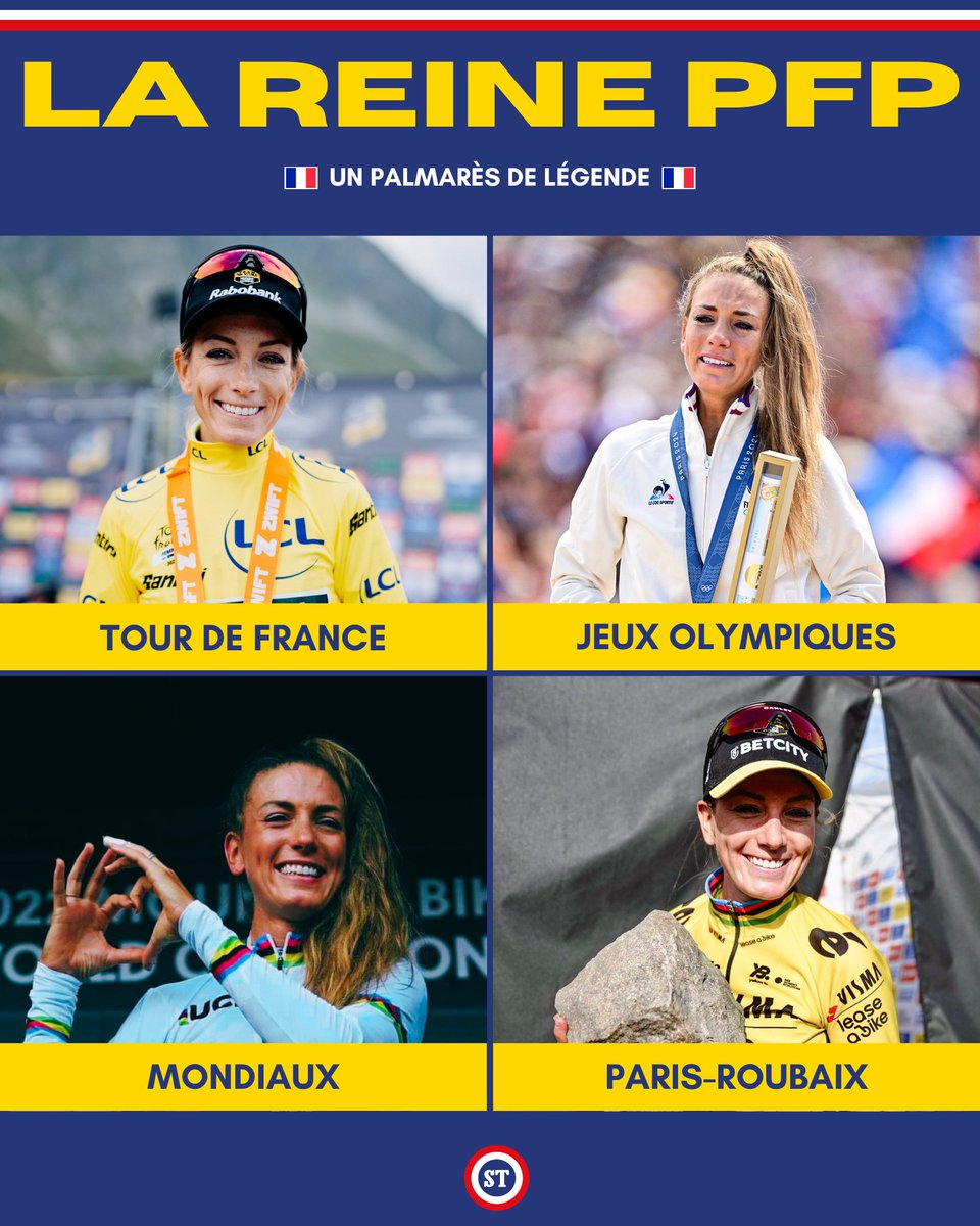 🇫🇷 Difficile de faire mieux que le palmarès de la reine PFP 👑 

🥇 Tour de France
🥇 olympique
15🥇 mondiales
4🥇 européennes
🥇 Paris-Roubaix

Légendaire.

📸 CNOSF/KMSP
