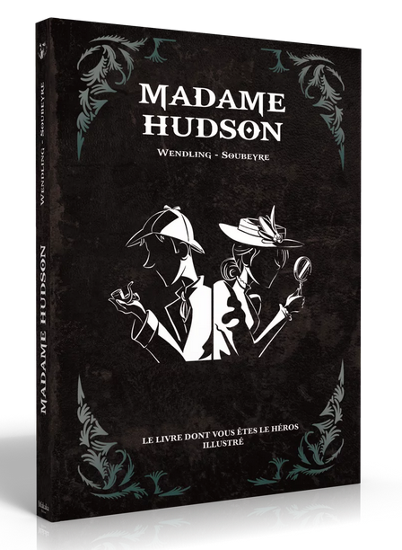 MADAME HUDSON, #livrejeu d'enquête ou livre dont vous êtes le héros #LDVELH, illustré en couleurs par Pierre Soubeyre. Pour lecteurs ados-adultes.

Pitch : en l'absence de Watson, qui va bien pouvoir aider #Sherlock ?

A paraître : 11 nov 2025 chez Makaka.
makaka-editions.com/produit/madame…