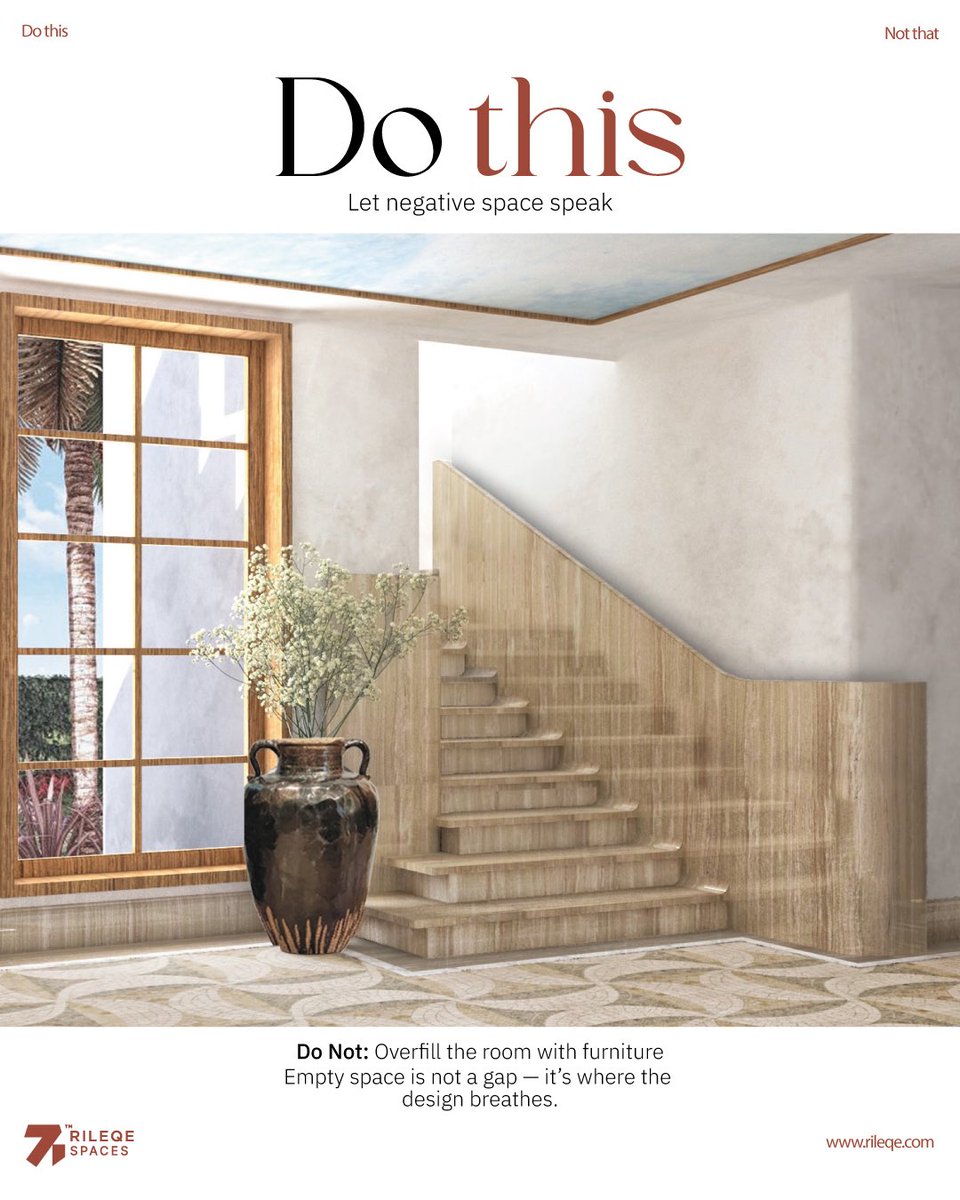 RILEQE's tweet image. يظهر جوهر التصميم الحقيقي في التفاصيل، لا في الصيحات ولا في الزخرفة المبالغ فيها، بل في تلك اللمسات الصغيرة التي تحوّل المساحة من مجرد شكل إلى إحساس. في رايلك، نعتمد على تغييرات بسيطة، نستخدمها لنصمّم بمعنى، لا بمظهر فقط.

#DesignedByRileqe #InteriorWisdom #DoThisNotThat