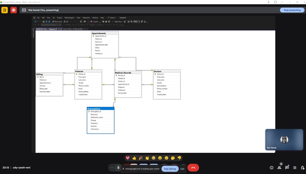 👨🏽‍💻 In today’s DDL class at <a href="/lilac_Africa/">Lilac Africa</a>, we designed a fully normalized Healthcare Database from scratch using SQL.

📸 Swipe to see both the SQL script and ERD we built live in class.

#Datafam #SQL