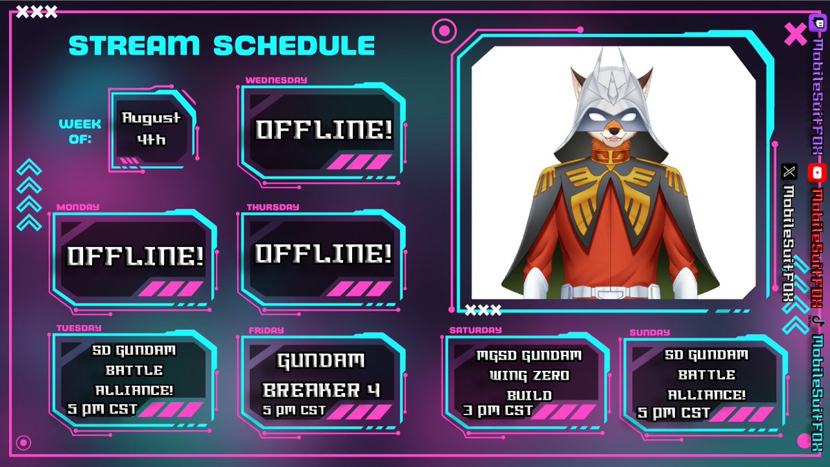 THIS WEEKS SCHEDULE!