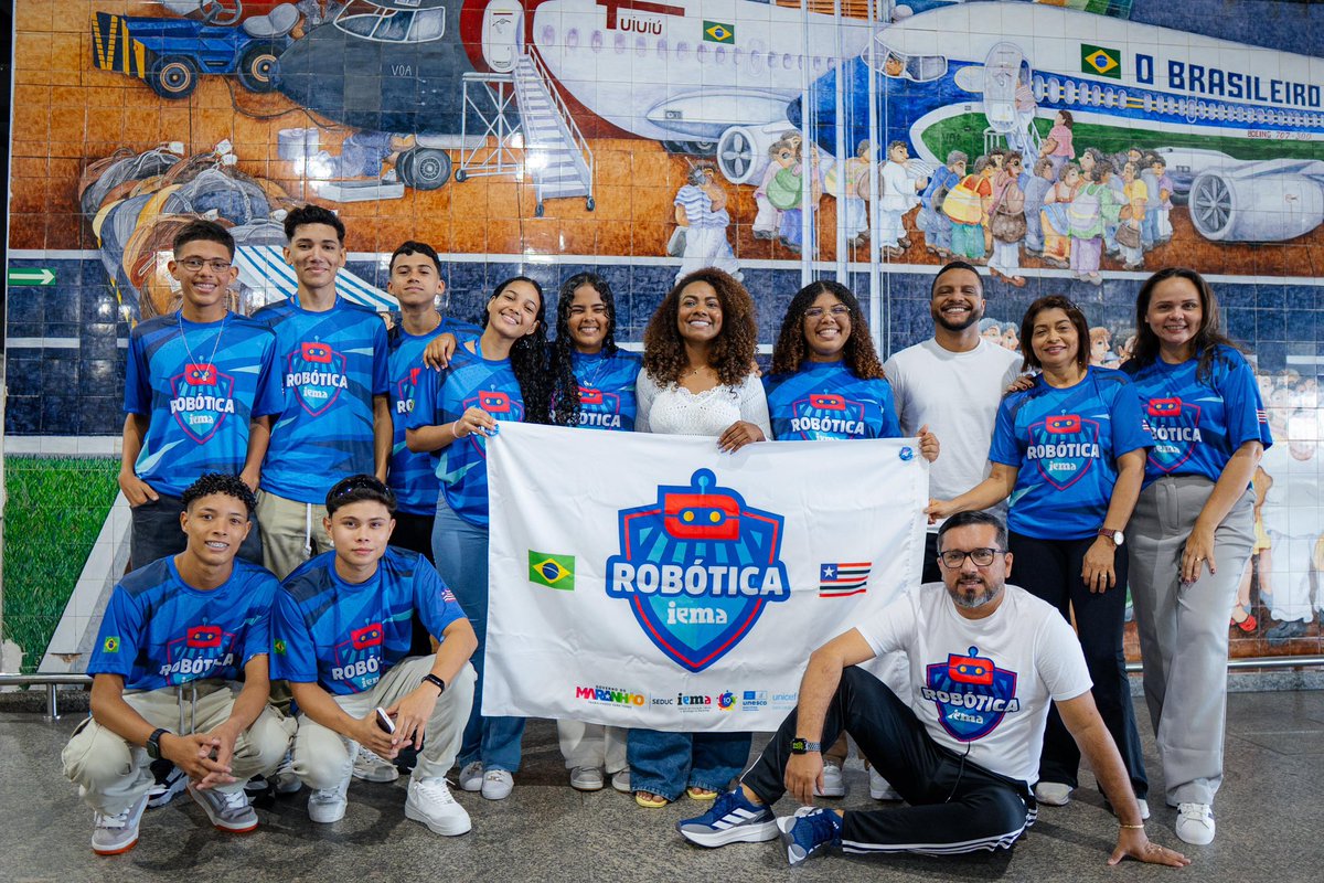 Desejo boa viagem e boa sorte à equipe do <a href="/iemaoficialma/">IEMA Oficial</a> que embarcou rumo ao mundial de robótica na Coreia do Sul 🤖✈️ Vocês são motivo de orgulho pra nossa rede pública estadual, e mostram que investir em educação transforma vidas e leva o Maranhão ao mundo 🌍👏🏽🇧🇷🇰🇷