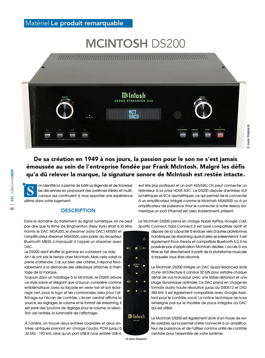 VinyleAudio's tweet image. #Matériel 😍 MCINTOSH DS200. Depuis sa création en 1949, la passion pour le son n'a jamais quitté l’entreprise fondée par Frank McIntosh. Retrouvez ce produit remarquable et 30 pages d’expériences et de tests dans le 31e opus de @VinyleAudio chez votre marchand de journaux ! 😉👌