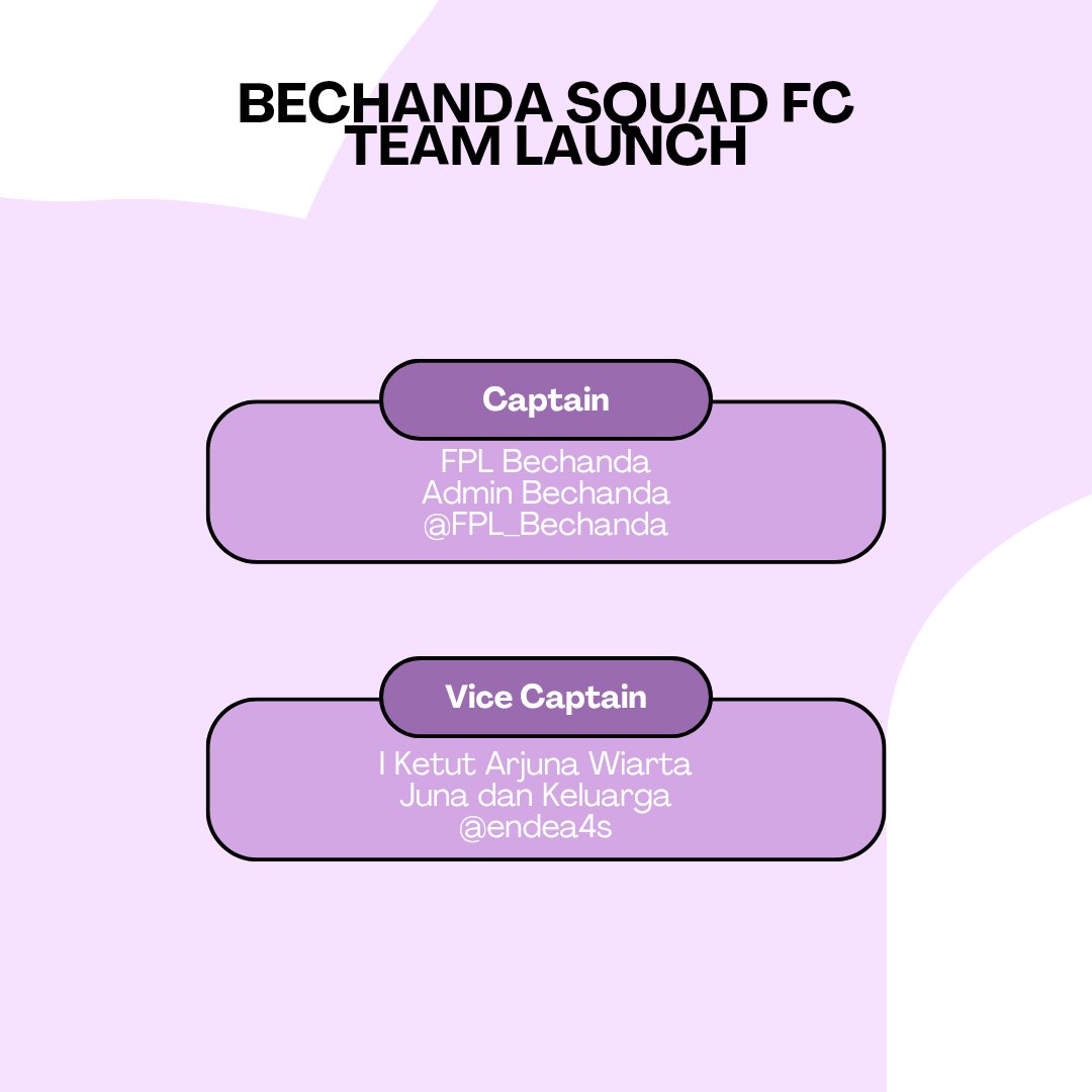 Bechanda Squad FC (@bechandafc) on Twitter photo Bechanda Squad FC
Launching Team ๐ฅ
Inilah 15 mas-mas antah berantah yang dengan sangat amat terpaksa memilih gabung ke dalam tim ini dalam <a href="/LigaBRFI/">Battle Royale FPL Indonesia</a> 2 2025/2026
El Capitano <a href="/FPL_Bechanda/">FPL Bechanda</a>
Vice Captain <a href="/Endea4s/">Juna</a> Bechanda Squad FC
Launching Team ๐ฅ
Inilah 15 mas-mas antah berantah yang dengan sangat amat terpaksa memilih gabung ke dalam tim ini dalam <a href="/LigaBRFI/">Battle Royale FPL Indonesia</a> 2 2025/2026
El Capitano <a href="/FPL_Bechanda/">FPL Bechanda</a>
Vice Captain <a href="/Endea4s/">Juna</a>