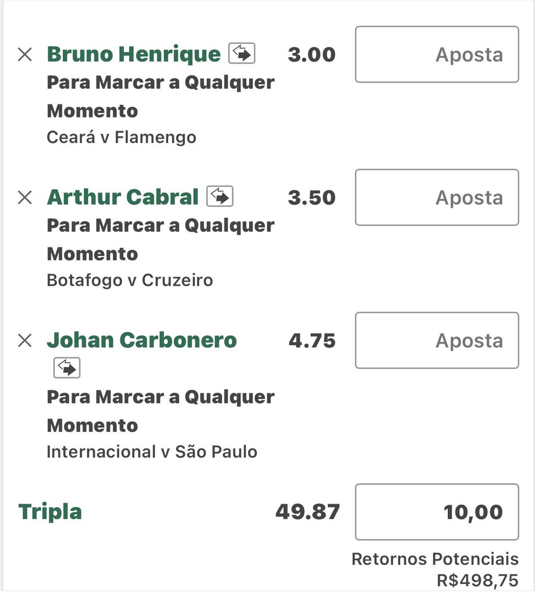 freemanigor_'s tweet photo. PROJETO TRIPLA DE ANYTIME BRASILEIRÃO - 18º RODADA    

Odd 49.87 / 2,63% https://t.co/u4GwSrZqb4