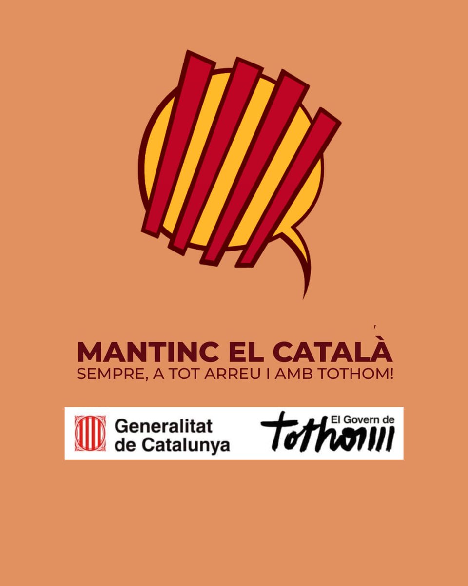 Cal que tothom promogui l'hàbit de mantenir el català. A nivell de Govern, entitats i individualment. Ens cal un canvi social. Fem-ho tots alhora i abans ho aconseguirem! Som-hi!