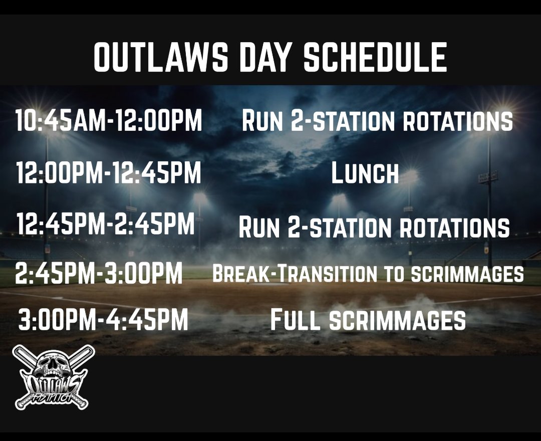 Coaches come out and enjoy the day! Get the last looks at our 27's, start early recruiting on our 28's and get first looks at some of the new talent coming to the organization!!!
☠️☠️☠️☠️