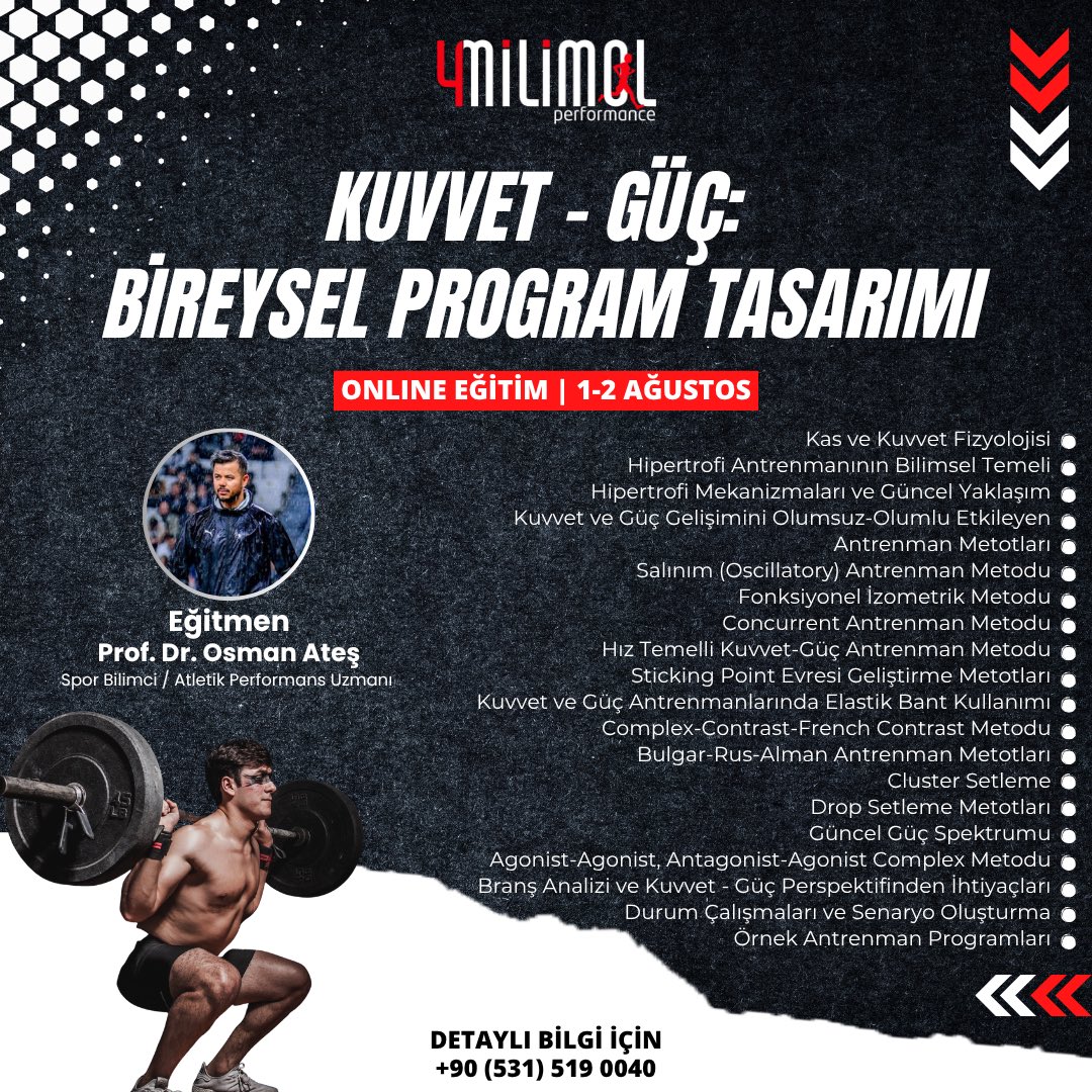 osmates's tweet photo. KUVVET-GÜÇ: BİREYSEL PROGRAM TASARIMI
#kuvvet #güç #antrenmanprogramı #bireyselantrenmanrasarımı #4milimolperformance https://t.co/atx1o3BenX