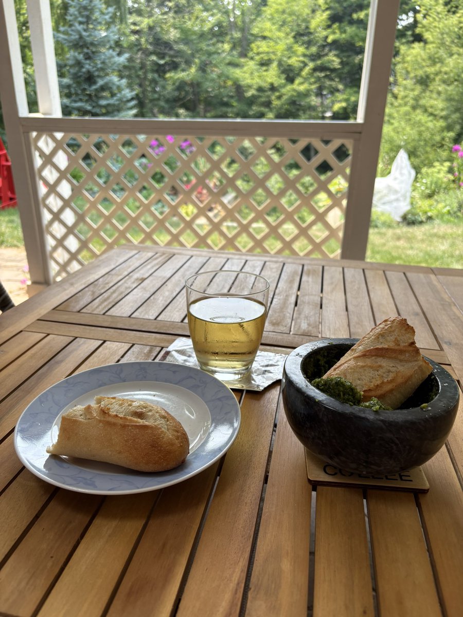 Pesto and patio before some casual coding