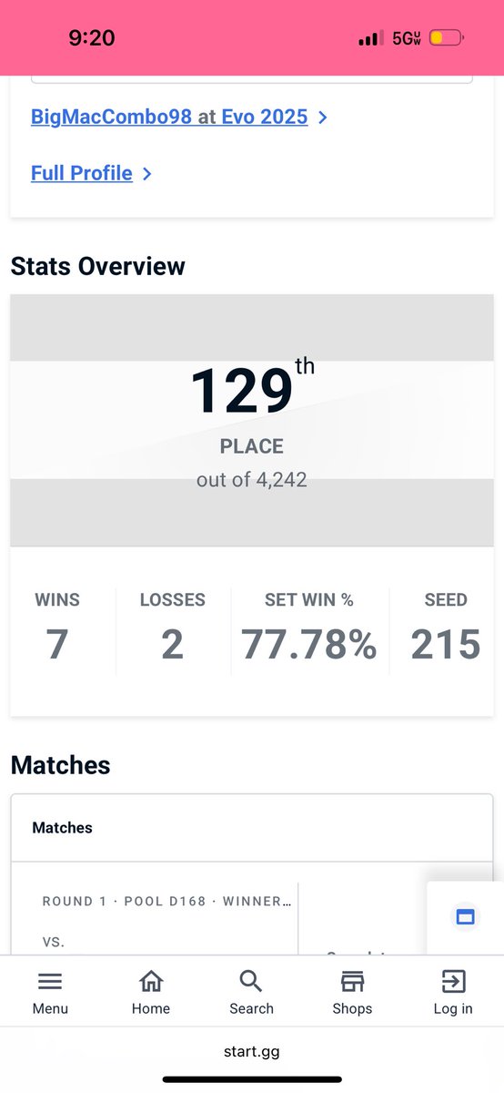 Out at 129th. Farthest Ive made it at EVO. Lost to Takera and NotPedro. Was proud of my day 2 play and motivated me to only go up from here. Excited to start the sagat journey