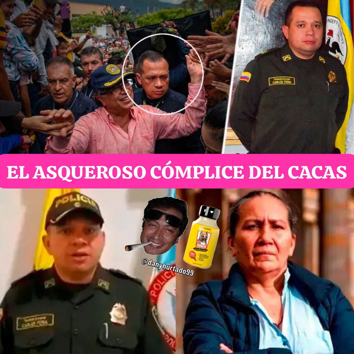 Todo parece indicar que este guiso gordo asqueroso 70 hpt4 que expulsaron de Estados Unidos, presuntamente es el proxeneta de travestis y put4s y además el dealer personal del degenerado Cacas Petro.

Un delito gravísimo y más siendo miembro de la Policía. ¡Qué asco de gente!🤢🤮