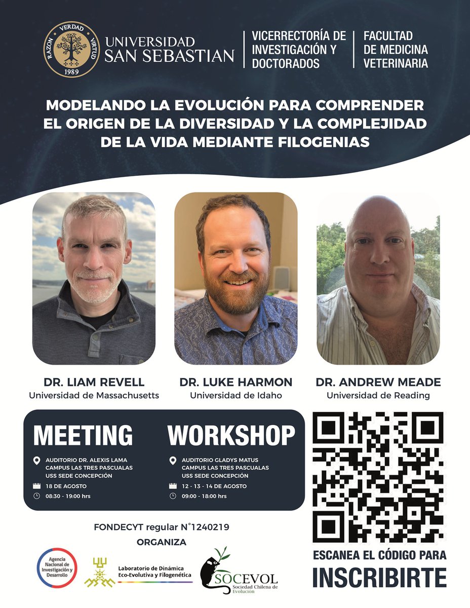 Liam Revell (@phytools_liam) on Twitter photo Next week I'll be teaching in a workshop at <a href="/USanSebastian/">Universidad San Sebastián</a> sede Concepción with <a href="/lukejharmon/">Luke Harmon</a> & hosted by Cristián Hernández Ulloa. I believe that enrollment is still open, so if you're local to Concepción, Chile, please check it out! Next week I'll be teaching in a workshop at <a href="/USanSebastian/">Universidad San Sebastián</a> sede Concepción with <a href="/lukejharmon/">Luke Harmon</a> & hosted by Cristián Hernández Ulloa. I believe that enrollment is still open, so if you're local to Concepción, Chile, please check it out!