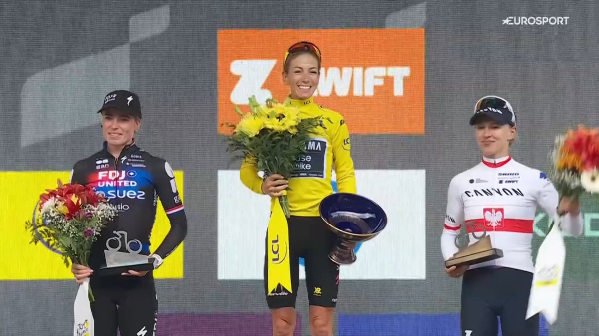 The podium of the 2025 Tour de France Femmes. Demi and Kasia are on the podium for the 4th time in a row.

🥇 🇫🇷 Pauline Ferrand-Prevot (Visma Lease a Bike) 🏆
🥈 🇳🇱 Demi Vollering (FDJ-Suez)
🥉 🇵🇱 Katarzyna Niewiadoma (CANYON//SRAM zondacrypto)

#TDFF2025