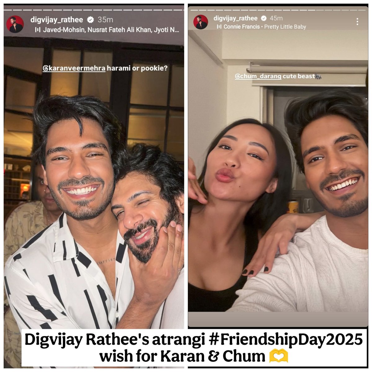 News_Xzone's tweet image. #DigvijayRathee's atrangi #FriendshipDay2025 wish for #KaranveerMehra &amp;amp; #ChumDarang 🫶