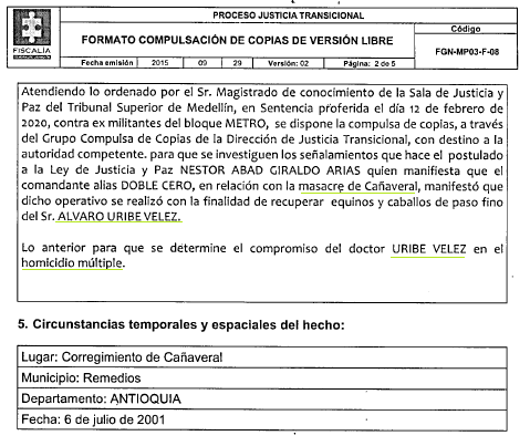 No hay manera de ocultar la condena contra Álvaro Uribe, ni las investigaciones por homicidio y concierto para delinquir en la Fiscalía por las masacres del Aro, la Granja, San Roque y Cañaveral. Son delitos de lesa humanidad y no prescriben. No son chats, son pruebas oficiales.