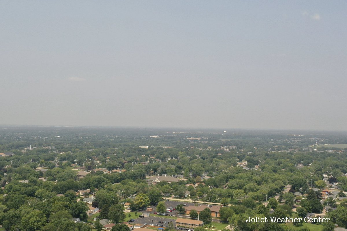 Smoke is quite visible on the horizon midday in Joliet. #ilwx