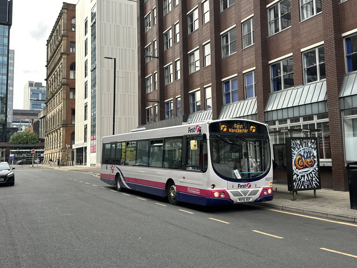 Trident4386's tweet image. Pennines Bus Day centred on Halifax today, a nice selection of more modern vehicles on scenic routes, even if the weather wasn’t always on my side! 

Finishing with an excellent ride back to Manchester with an authentic vehicle being @First69217