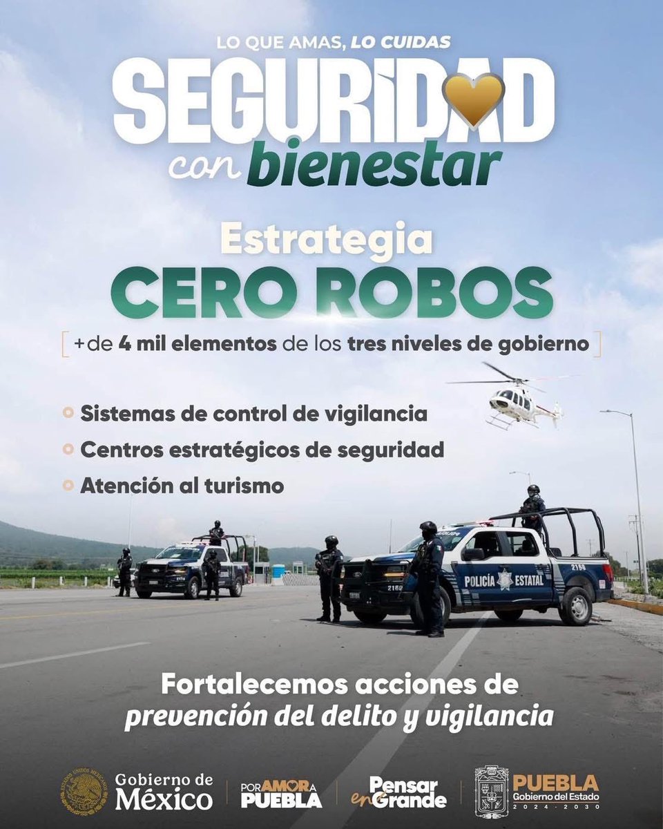 SICOMTepeaca's tweet photo. 🚨En Puebla, fortalecemos los operativos en carreteras como parte de la Estrategia #CeroRobos de nuestra presidenta, la Dra. Claudia Sheinbaum Pardo. La México–Puebla será un trayecto confiable para todas y todos☝🏻, creando #Seguridad con #Bienestar para las familias visitantes. https://t.co/IofOVNFrvf