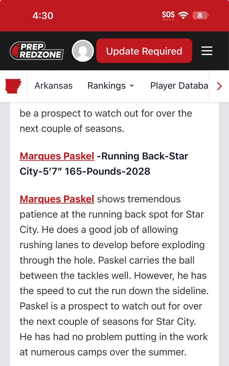 Marques Paskel 2028 RB (@marques_paskel) on Twitter photo Thankful for the acknowledgment it makes me push harder to become better
<a href="/ArRecruitingGuy/">Richard Davenport</a> <a href="/CoachMGarriott/">Matt Garriott</a> <a href="/StarCityDogs/">Star City Football</a> <a href="/PrepRedzoneAR/">Prep Redzone Arkansas</a> <a href="/GoMVB/">GoMVB Sports - Recruit Content for College Coaches</a> Thankful for the acknowledgment it makes me push harder to become better
<a href="/ArRecruitingGuy/">Richard Davenport</a> <a href="/CoachMGarriott/">Matt Garriott</a> <a href="/StarCityDogs/">Star City Football</a> <a href="/PrepRedzoneAR/">Prep Redzone Arkansas</a> <a href="/GoMVB/">GoMVB Sports - Recruit Content for College Coaches</a>