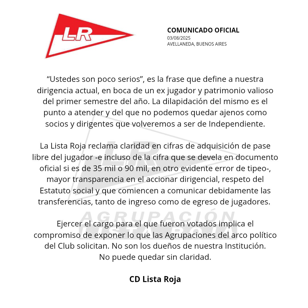 COMUNICADO OFICIAL 🧵