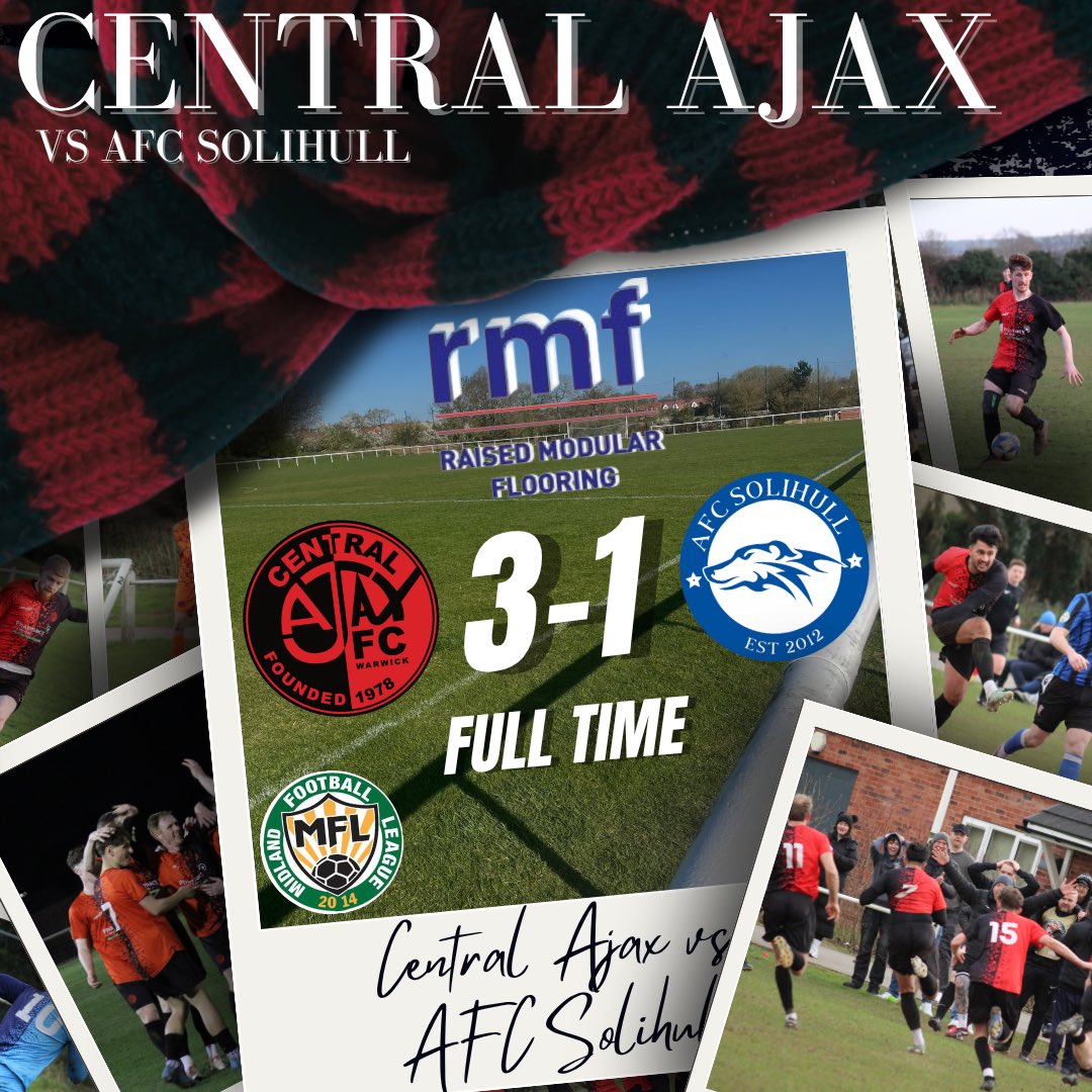 Central Ajax 3-1 AFC Solihull ❤️🖤

A brilliant all-round display saw the lads kick off the season with a big win over a strong AFC Solihull side! 💪🏼

A classic left footed finish from Freddy and two debut goals from Nabz and Javan sealed the 3 points! ❤️🖤