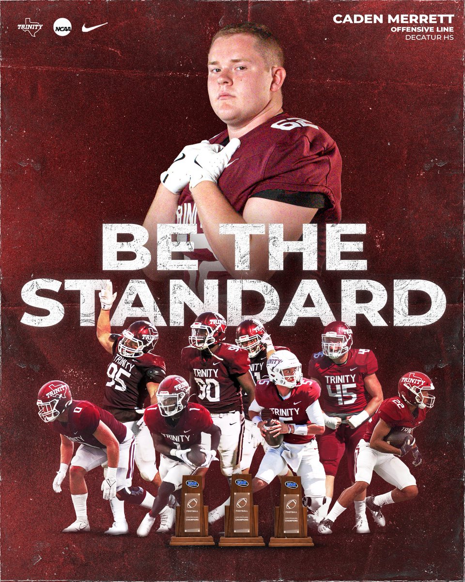CadenMerrett62's tweet image. Today I am excited to announce my commitment to continue my football career as a Trinity Tiger!  All thanks to God for directing my path and guiding me to this decision.  So thankful for @JerhemeUrban83 , @CoachLytal , and @CoachGezella for the belief in me and the opportunity.