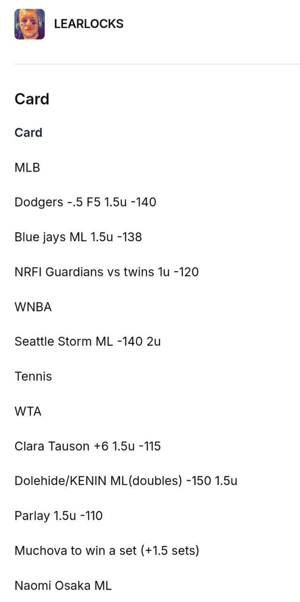 allcappersfreee's tweet image. #Matchpointbets 
#Matthewp07 
#Learlocks