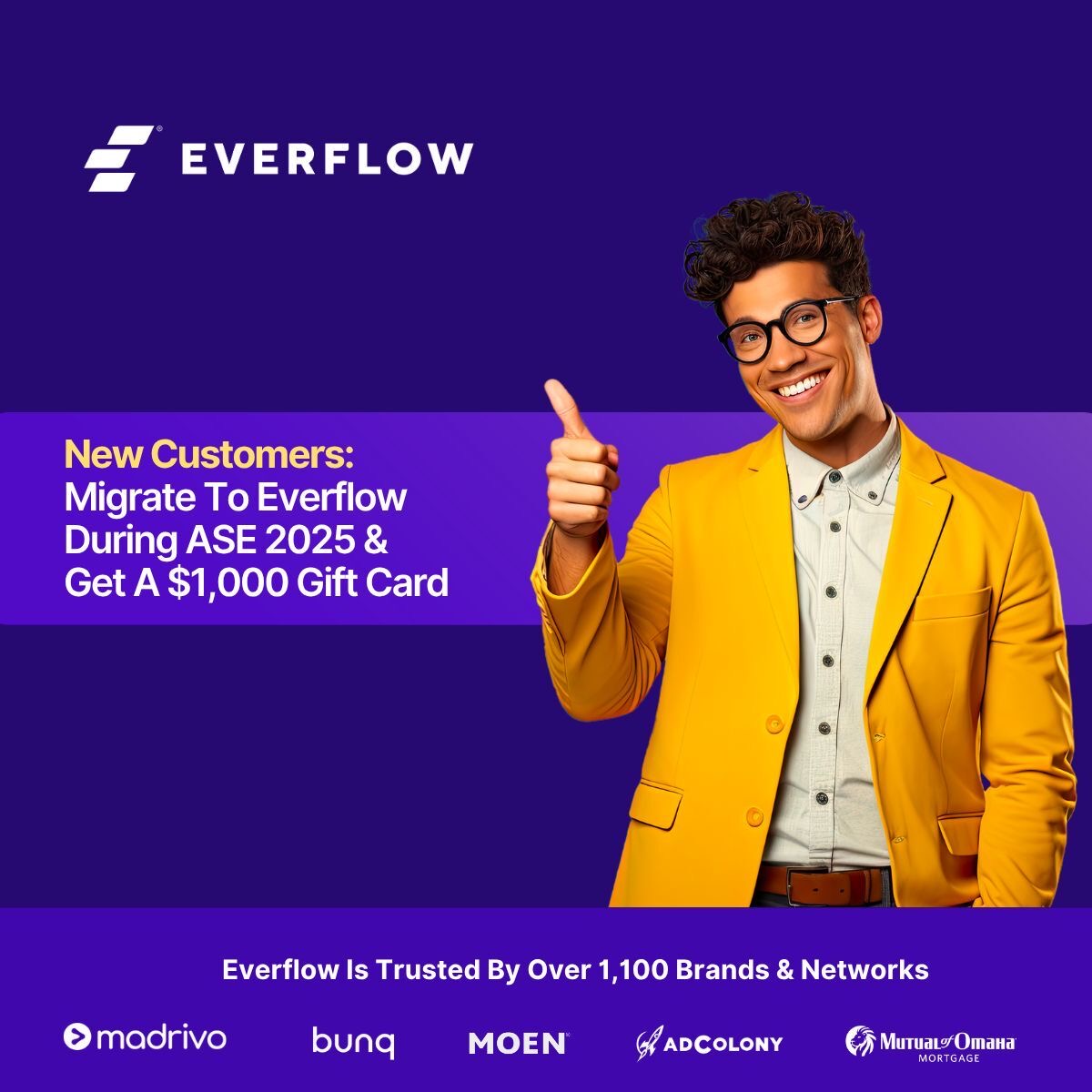 Making it even easier to switch to the G2 top ranked #affiliatetracking platform to find and scale more revenue from your performance channels.

1K Migration Promotion! Just in time for #ASE25.

everflow.io/promos/migrati…