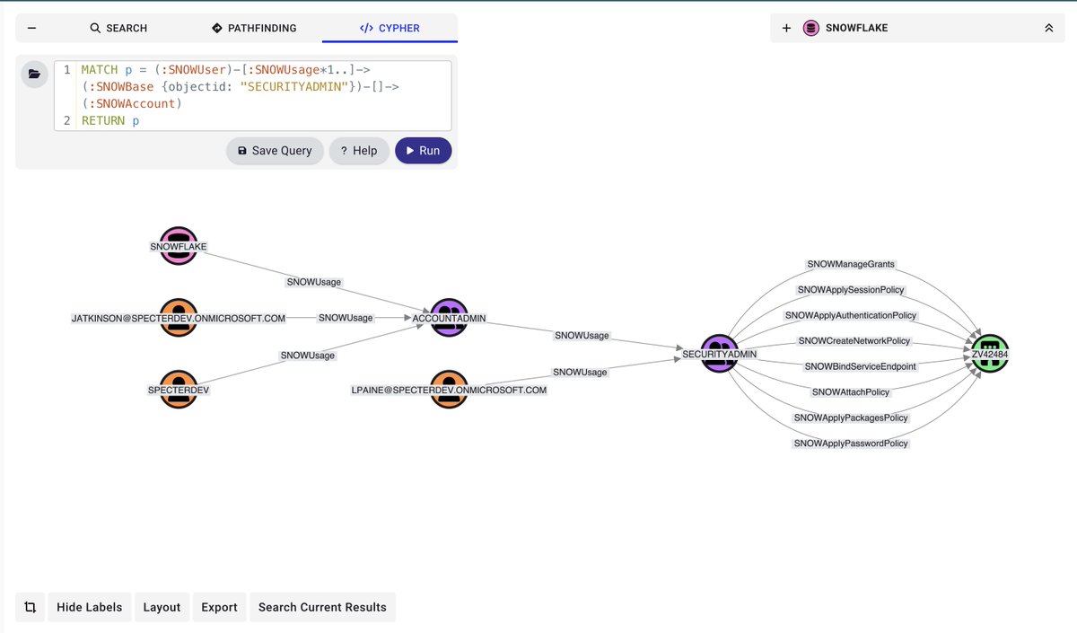 Data is gold and Snowflake is full of it.

BloodHound now understands Snowflake’s access model. Map who can reach your critical data, and how they’d do it.

Check it out: github.com/SpecterOps/Sno…
