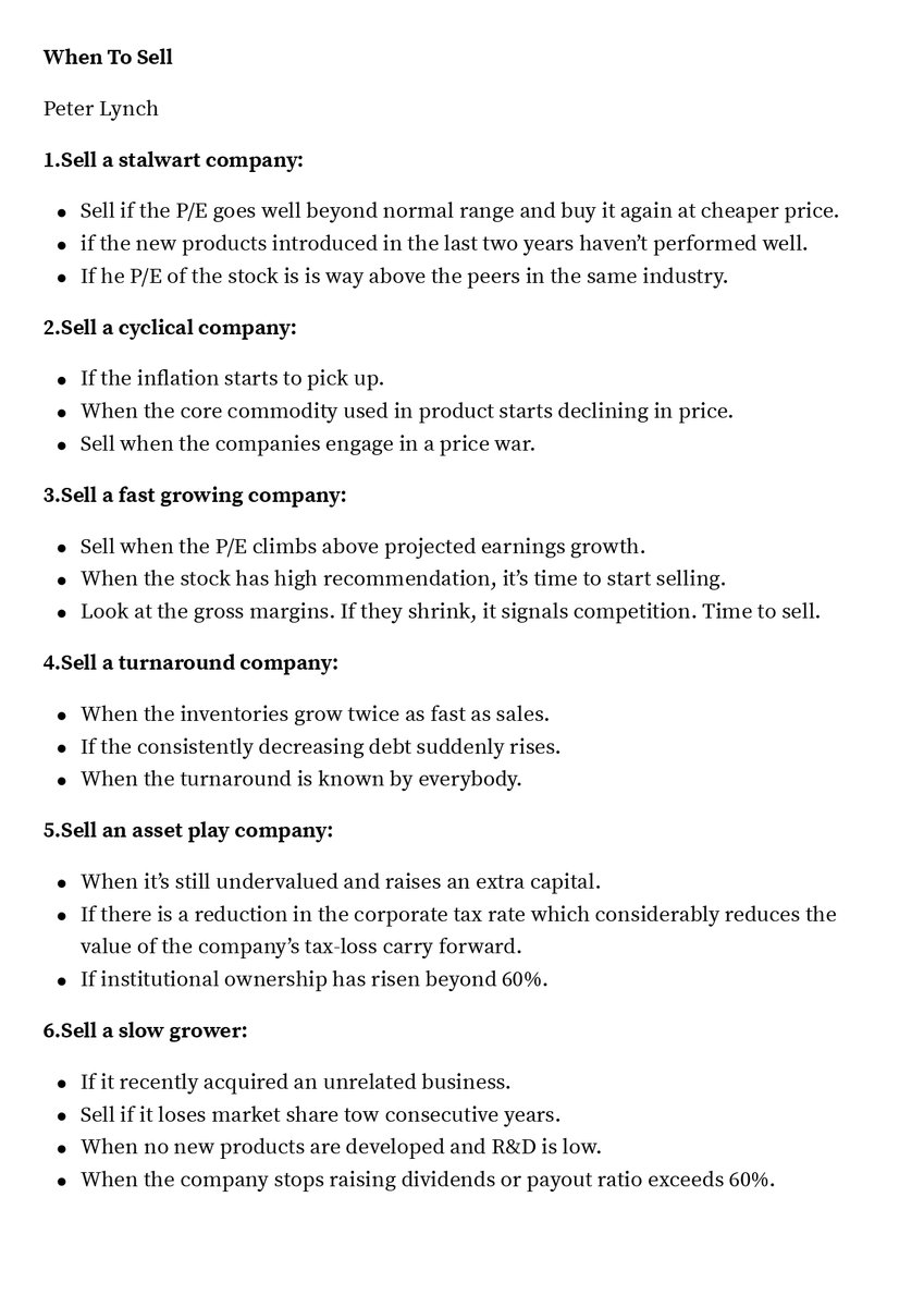InvestInAssets's tweet photo. When to Sell, by Peter Lynch: https://t.co/8BUMflQBDg