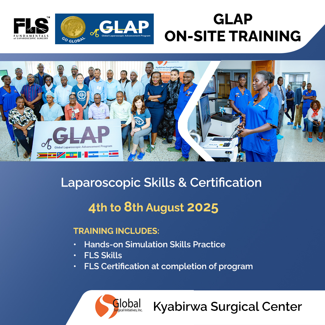 Global Surgical Initiatives, Kyabirwa SC (@gsi_kyabirwa) on Twitter photo GLAP Onsite Training – Laparoscopic Skills & Certification. Great Package includes Hands-on Simulation Skills Practice, FLS Skills, FLS Certification.
From 4th to 8th August 2025.Happing at <a href="/GSI_Kyabirwa/">Global Surgical Initiatives, Kyabirwa SC</a>. #GLAPTraining #SurgicalSkills #MedicalEducation GLAP Onsite Training – Laparoscopic Skills & Certification. Great Package includes Hands-on Simulation Skills Practice, FLS Skills, FLS Certification.
From 4th to 8th August 2025.Happing at <a href="/GSI_Kyabirwa/">Global Surgical Initiatives, Kyabirwa SC</a>. #GLAPTraining #SurgicalSkills #MedicalEducation