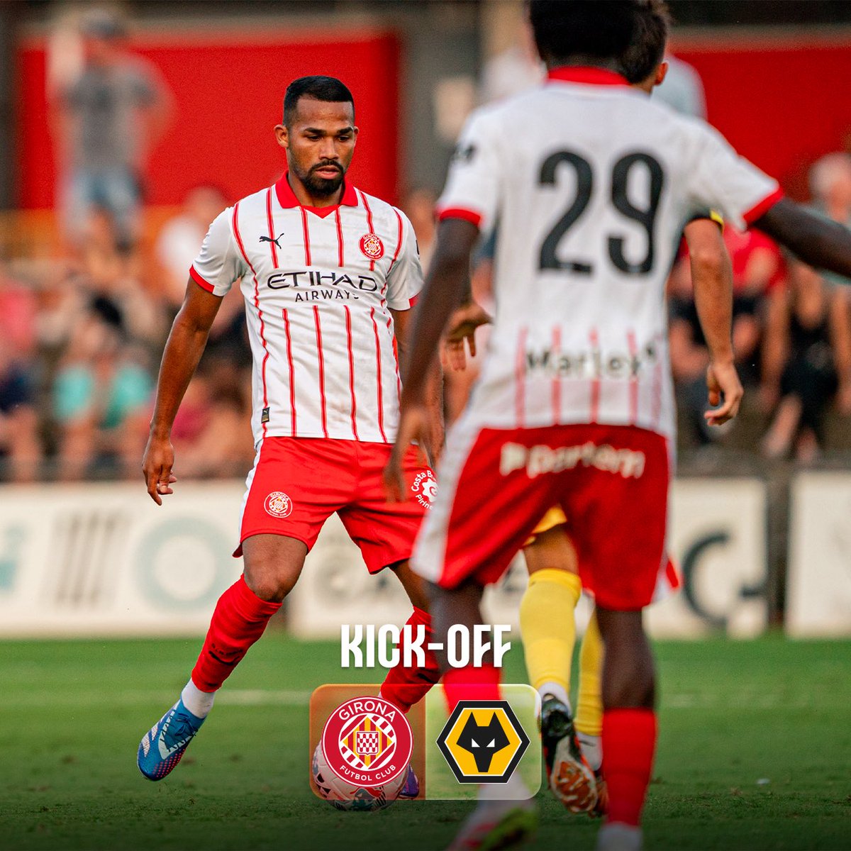 1’ 𝗞𝗜𝗖𝗞-𝗢𝗙𝗙 | Let’s go Girona! ❤️🤍

#GironaWolves