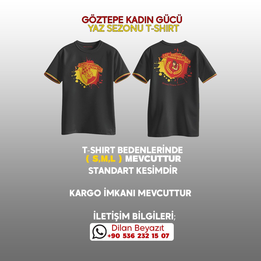 GÖZTEPE KADIN GÜCÜ TİŞÖRTLERİMİZ SATIŞTA. 
Fiyat ve Sipariş için; 
05362321507
Kargo mevcuttur 📦