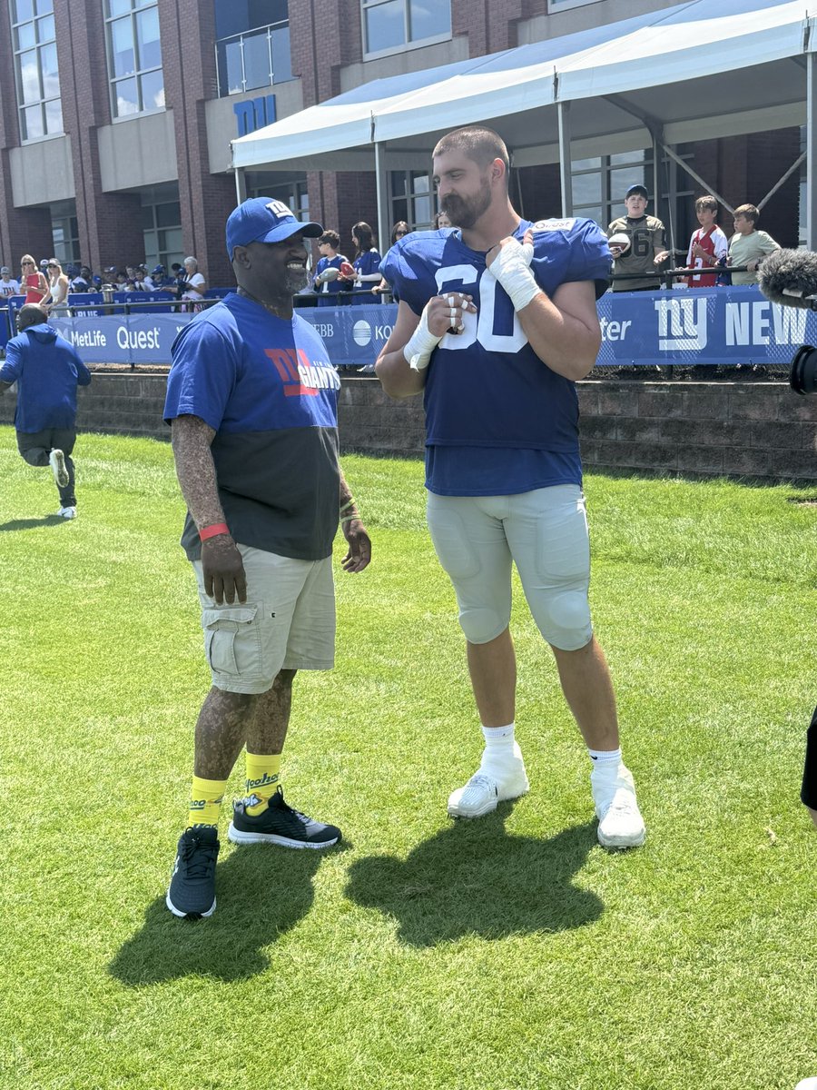 JordanRaanan's tweet image. Special visit: Giants offensive lineman Bryan Hudson received a visit at training camp on Saturday from his uncle Darrick Lee, who is battling a rare form of lymphoma. Lee recently had a blood stem cell transplant that saved his life.  

Hudson has made it his mission to raise…