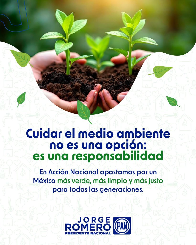 Jorge Romero Herrera (@jorgerohe) on Twitter photo 🌎 Cuidar el medio ambiente no es una opción, es una responsabilidad que compartimos todas y todos.
En <a href="/AccionNacional/">Acción Nacional</a> creemos en un México sostenible, donde el desarrollo no signifique destruir nuestros recursos naturales.
Porque proteger la naturaleza es proteger la vida. 🌱 🌎 Cuidar el medio ambiente no es una opción, es una responsabilidad que compartimos todas y todos.
En <a href="/AccionNacional/">Acción Nacional</a> creemos en un México sostenible, donde el desarrollo no signifique destruir nuestros recursos naturales.
Porque proteger la naturaleza es proteger la vida. 🌱