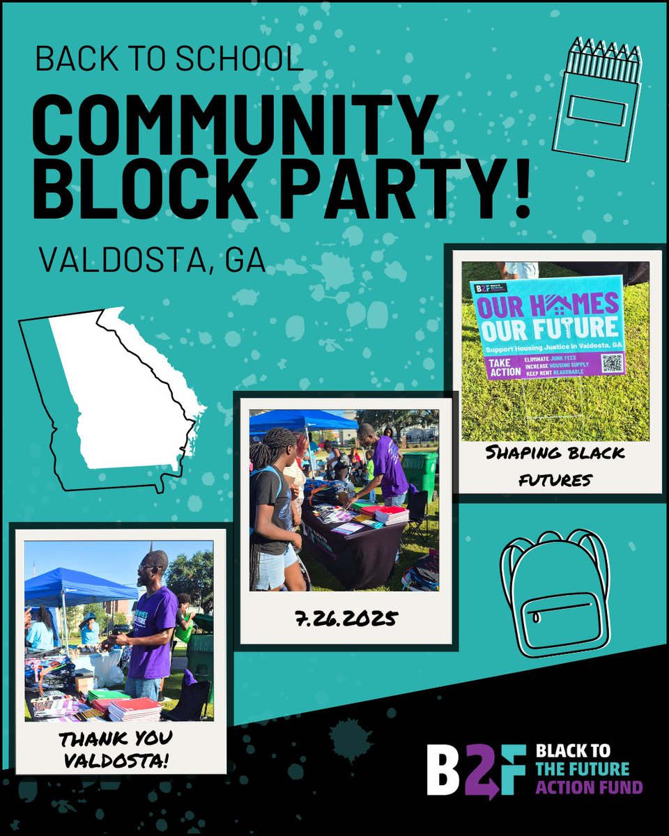 Special thanks to the City of Valdosta for inviting Black to the Future Action Fund to its annual Back to School BLOCK Party last week! 💥
If you missed us at the BLOCK Party, you can still take action! Tap the link below.
bit.ly/3GaRRqN