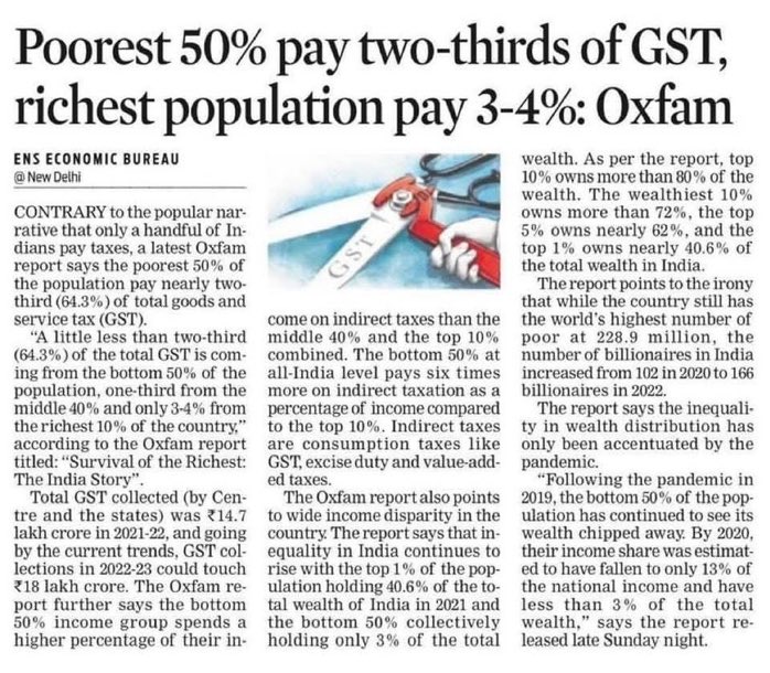 SK Surana (@sksurana_jantv) on Twitter photo And we say only rich pay taxes ! 
When a daily labourer , goes and buys a hawai chappal , he pays GST on it .. so let’s stop saying poor don’t pay taxes !
#GST 
#india 
<a href="/JANTV2012/">JAN TV</a> And we say only rich pay taxes ! 
When a daily labourer , goes and buys a hawai chappal , he pays GST on it .. so let’s stop saying poor don’t pay taxes !
#GST 
#india 
<a href="/JANTV2012/">JAN TV</a>