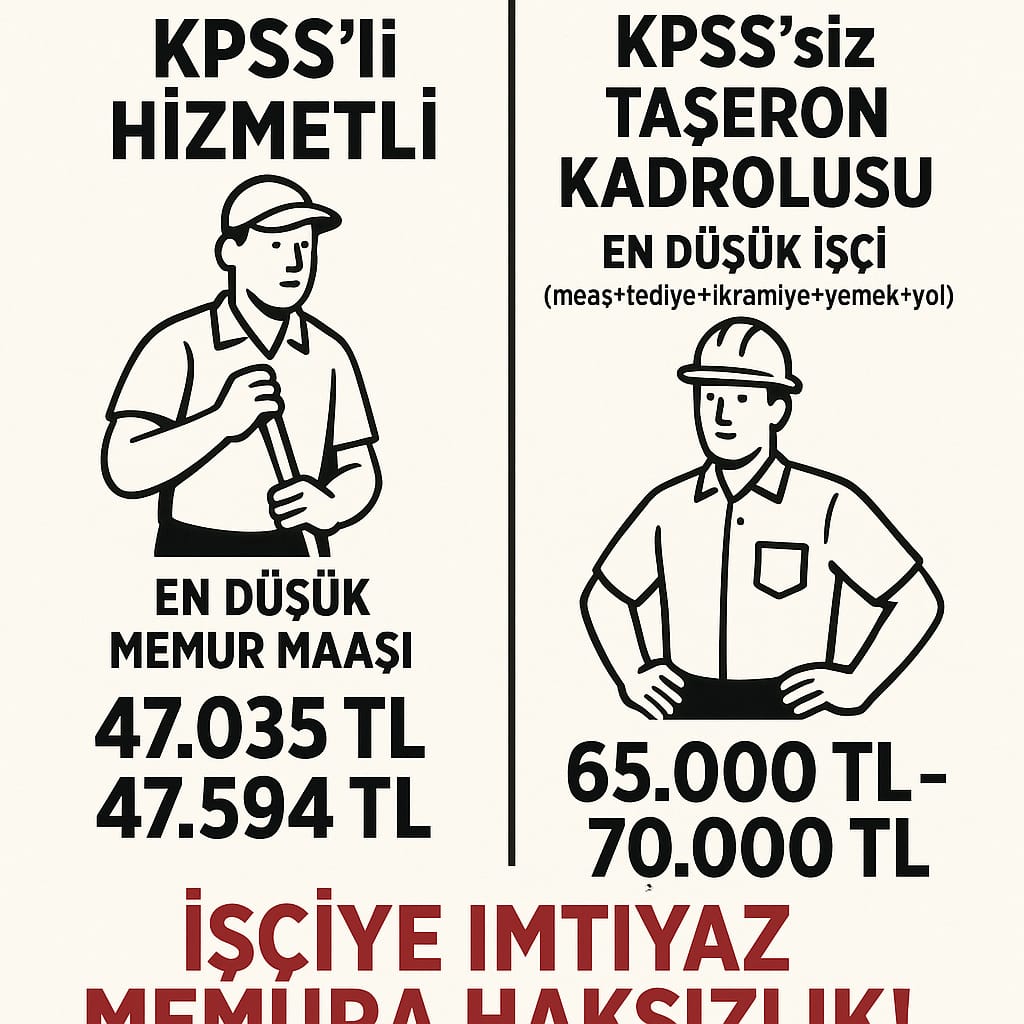 #İşçiyeKepçeyleMemuraKaşıkla